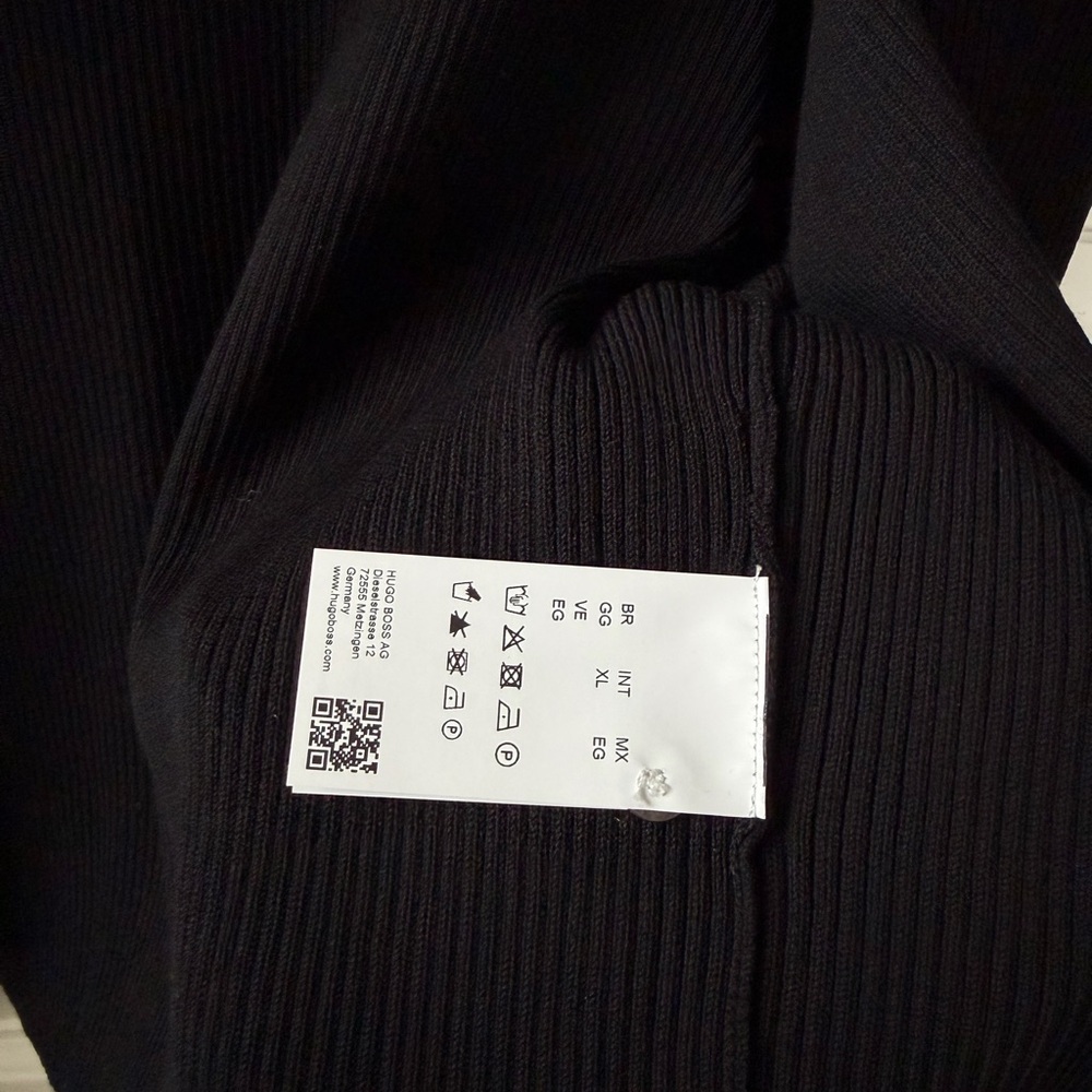 BOSS Black Ribbed Button-Up Cardigan - Picture 6 of 11
